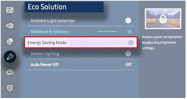 قرار گرفتن تلویزیون روی حالت ذخیره انرژی